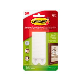 Tiras para colgar cuadros Grandes 4 pares blanco Command