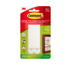 Tiras para colgar cuadros Grandes 4 pares blanco Command
