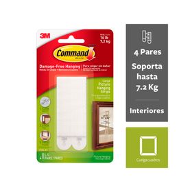 Tiras para colgar cuadros Grandes 4 pares blanco Command