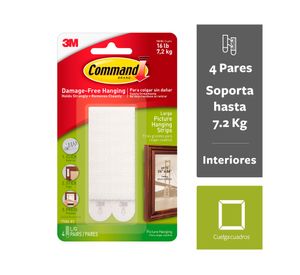Tiras para colgar cuadros Grandes 4 pares blanco Command