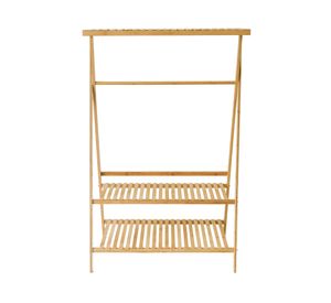 Barra ropa bambú 3 repisas