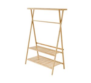 Barra ropa bambú 3 repisas