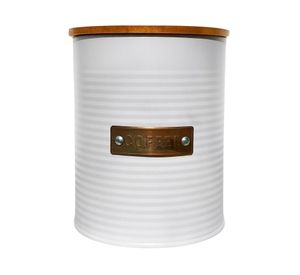 Canister placa dorada Coffee blanco 13x11 cm