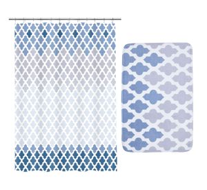 Cortina 180x180 cm + piso baño 40x60 cm Rombos