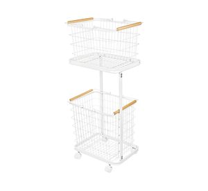 Carro organizador lavandería 2 canastos