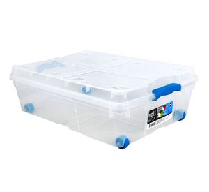 Caja organizadora 32 litros Rollbox transparente Wenco