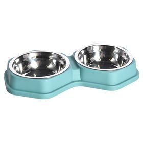 Plato mascota doble azul 1060 ml