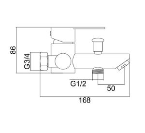Monomando tina ducha Cantabria negro mate