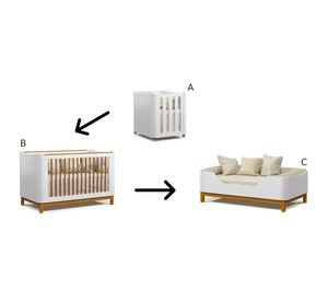 Cuna de madera Flow 3 funciones 86.5x76x135 cm blanco