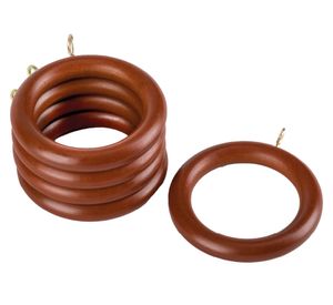 Argolla de cortinas madera 19 mm chocolate 10 un