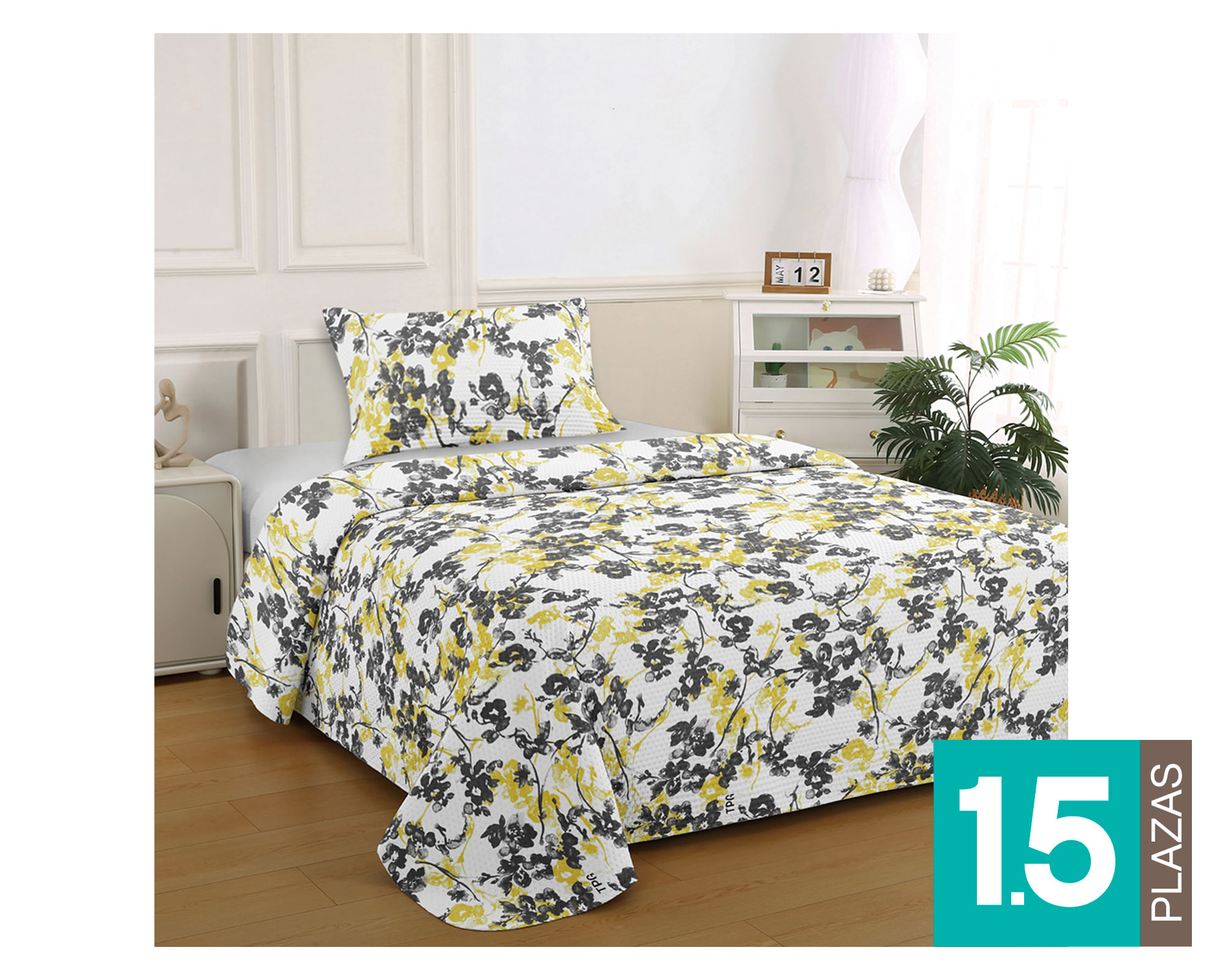 Illusions Quilt Bruselas amarillo 1.5 plazas