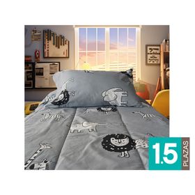 Plumón infantil Jungle gris 1.5 plazas