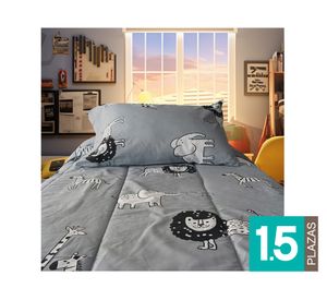 Plumón infantil Jungle gris 1.5 plazas