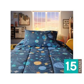 Plumón infantil Galaxy azul 1.5 plazas