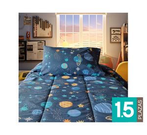 Plumón infantil Galaxy azul 1.5 plazas