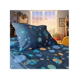 Plumón infantil Galaxy azul 1.5 plazas