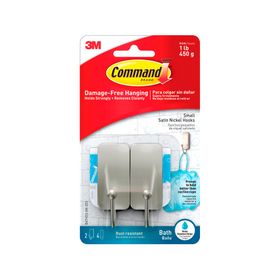 Gancho para baño Pequeño níquel satinado Command