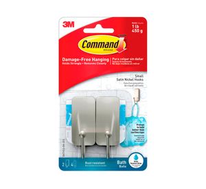 Gancho para baño Pequeño níquel satinado Command