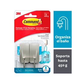 Gancho para baño Pequeño níquel satinado Command