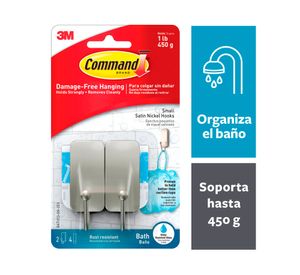 Gancho para baño Pequeño níquel satinado Command
