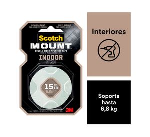 Cinta montaje doble faz Interior 2.54 cm x 1.39 m blanco