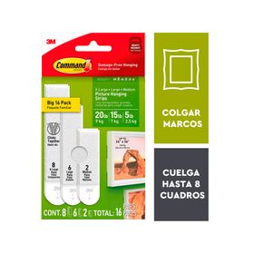 Tiras para colgar cuadros Rocky 16 pares blanco