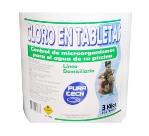 Cloro tableta piscina 3 kg Pura tech