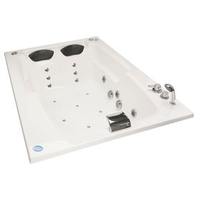 Tina hidromasaje 122x177 cm izquierda Lebka blanco Norglas.