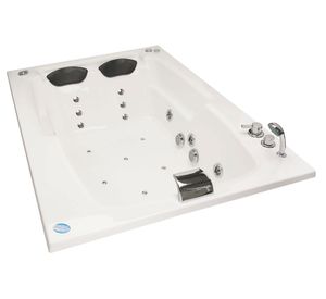 Tina hidromasaje 122x177 cm izquierda Lebka blanco Norglas.