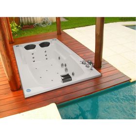 Tina hidromasaje 122x177 cm derecho Lebka blanco Norglas.