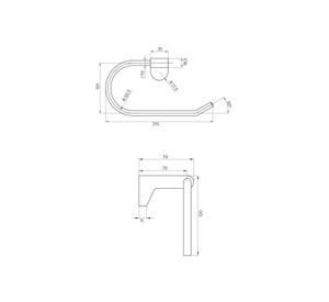 Gancho toalla 18,5x6,5x18,5 cm Dessin negro Stretto