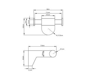 Percha doble Dessin cromo gris 1 pieza