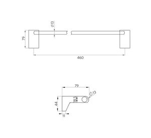 Barra toalla 46 cm Dessin negro Stretto