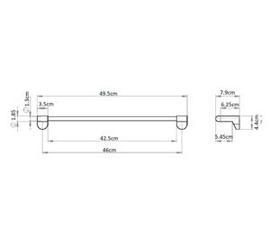 Barra toalla Dessin cromo gris 1 pieza