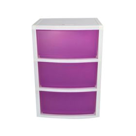 Mueble organizador 3 cajones morado Wenco