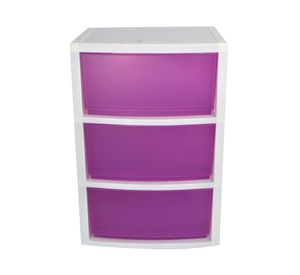 Mueble organizador 3 cajones morado Wenco