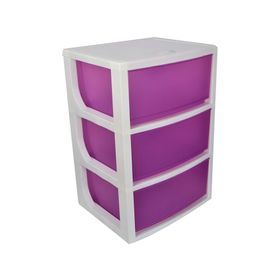 Mueble organizador 3 cajones morado Wenco