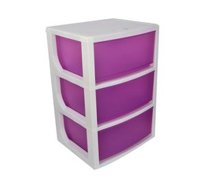 Mueble organizador 3 cajones morado Wenco