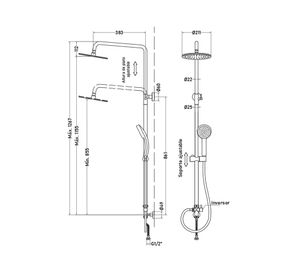 Columna de ducha Vista Rio cromado
