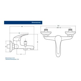 Monomando tina ducha Pronto cromado Fanaloza