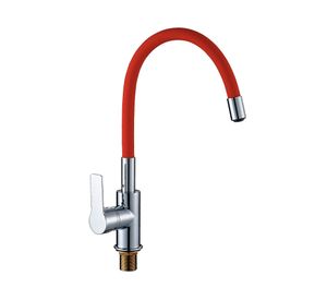 Monomando lavaplatos Niza rojo/cromo Fanaloza