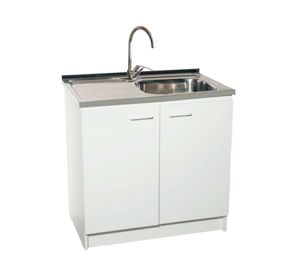 Mueble base lavaplatos izquierdo 100 cm blanco Tebisa