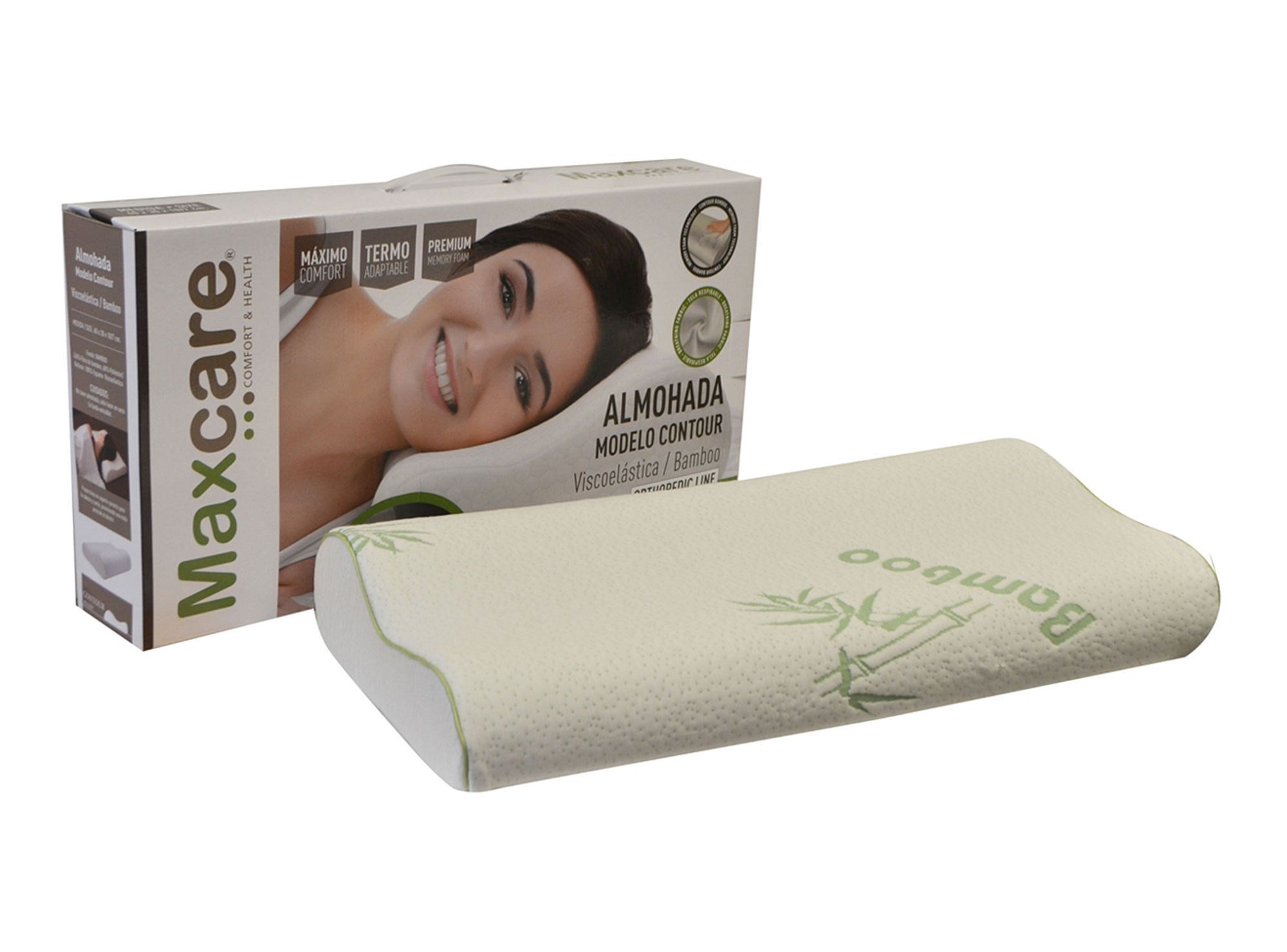 BS Almohada viscoelástica 36x63 cm Contour bamboo Maxcare