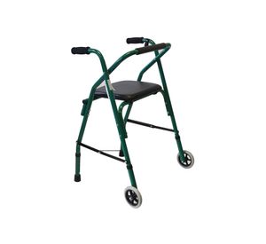 Andador con rueda y asiento verde Maxcare