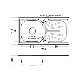 Lavaplatos empotrado derecha inox Barcelo