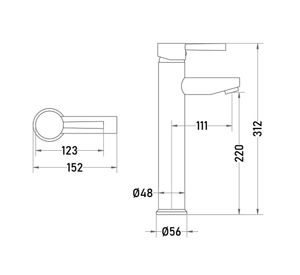 Monomando lavamanos Ares plateado