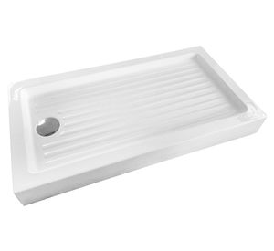 Receptáculo acrílico con registro desagüe blanco 14x70x150 cm