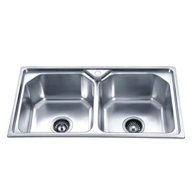 Lavaplatos doble empotrado 43x78 cm plateado Briggs