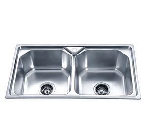 Lavaplatos doble empotrado 43x78 cm plateado Briggs