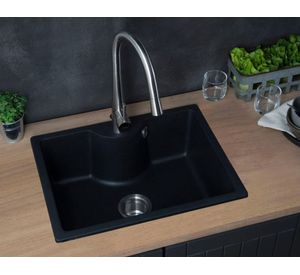 Lavaplatos sobreponer 58x45 cm Deluxe Túnez negro FDV